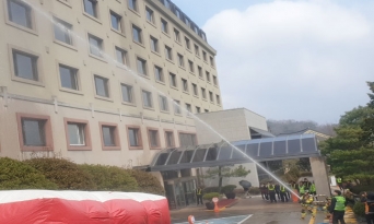 울진소방서, 고층건축물 및 전기자동차 현지적응훈련 실시